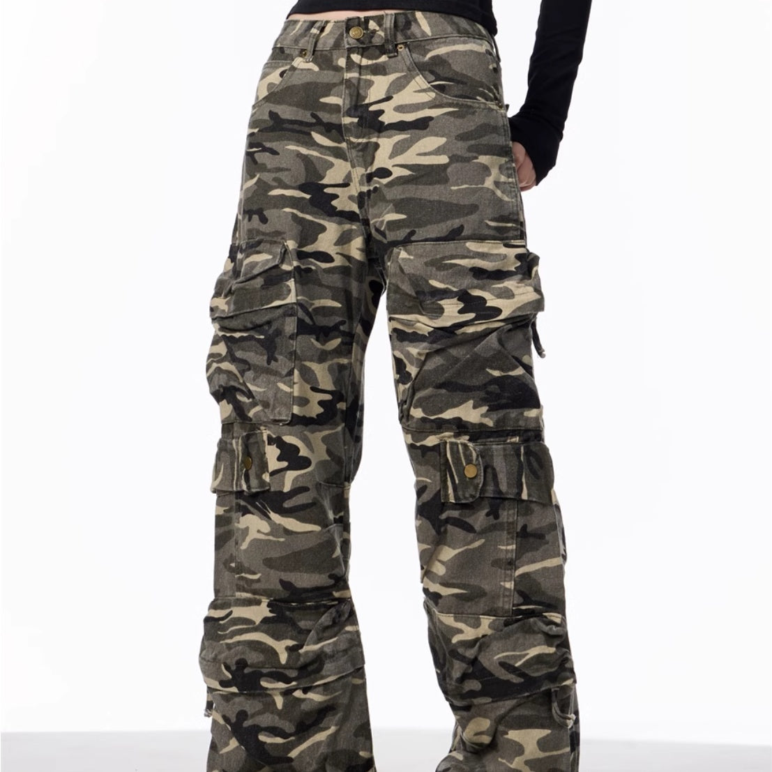 Camouflage & Coffee Cargo Pants