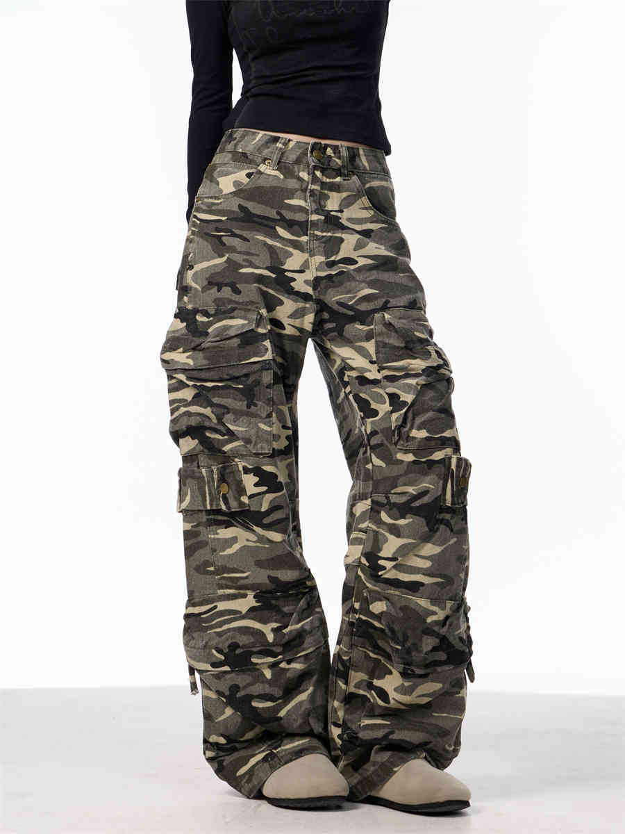 Camouflage & Coffee Cargo Pants