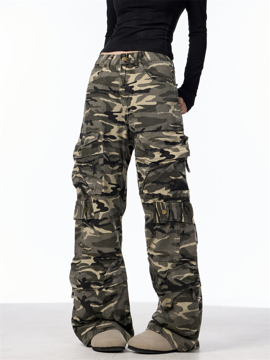 Camouflage & Coffee Cargo Pants