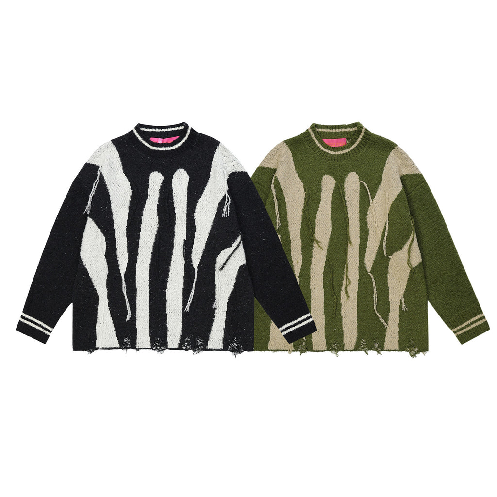 Abstract Striped Sweater